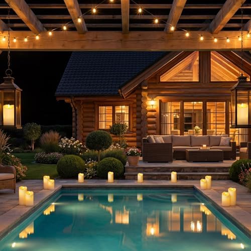 Homemory 9Pack Outdoor Waterproof Flameless Candles, LED Candles, Battery Operated Candles with Remote and Timers, Electric Fake Plastic Pillar Candles, Ivory White, 3"x4"4" 4" 5" 5" 5" 6" 6" 6" - Image 7