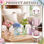 40 Pcs Colorful Glass Bud Vases for Wedding, Pastel Multicolor - Image 3