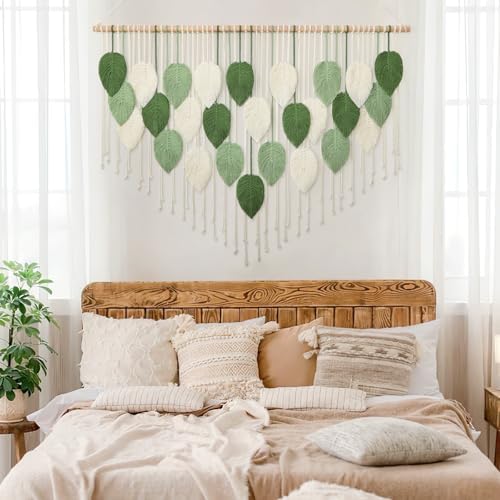 Large Macrame Wall Hanging Boho Leaves Macrame Tapestry Chic Wall Decor - Image 3