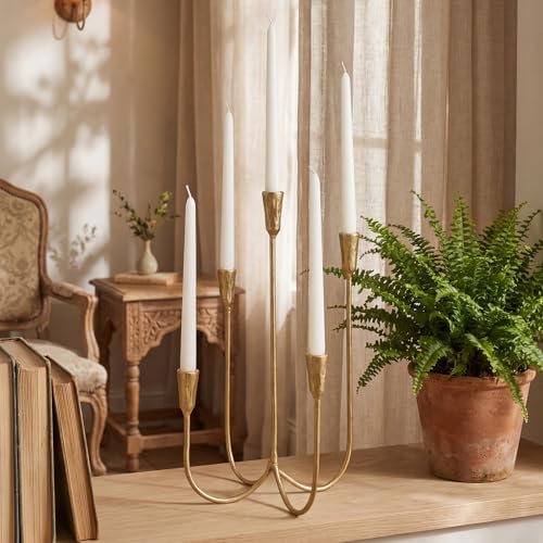 5-Arm Gold Candelabra Candle Holder Detachable Metal Taper Candleholders - Image 6
