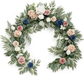 Ling's moment Flower Garland, 6FT Eucalyptus & Rose Dusty Rose & Navy by LingsMoment
