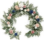 Ling's moment Flower Garland, 6FT Eucalyptus & Rose Dusty Rose & Navy by LingsMoment