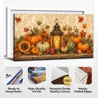 WAXWHELK Fall Canvas Wall Art Rustic Farmhouse Pumpkin Harvest Lantern Painting Pictures Artwork for Autumn Thanksgiving Home Decor Living Room Bedroom, (30"x60") - Image 6