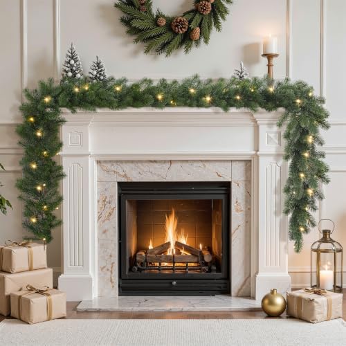 Alupssuc 2PCS 9FT Pre-Lit Christmas Garland, Lighted Norfolk Pine Garland - Image 4