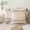 BUIOVBEY Boho Throw Pillow Covers Woven Tufted Pillow Cases with Tassels by BUIOVBEY