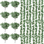 Tioncy 36 Pcs Artificial Eucalyptus Stems and 12 Pcs Eucalyptus Garland by Tioncy
