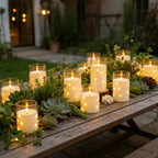 kakoya Flameless LED Candles with Timer 12 Pc Flickering Flameless Candles for Romantic Ambiance and Home Decoration Stable Acrylic Shell,with Embedded Star String，Battery Operated Candles(White) - Image 6