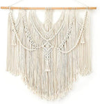 Mkono Macrame Wall Hanging Boho Home Decor Chic Woven Decoration for Bedroom Living Room Apartment Dorm Gallery Perfect Handmade Christmas Gift Ideas, 1 Pack, Large Size, 36"x35" by Mkono