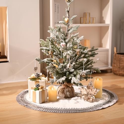 Valery Madelyn 48 Inch Sliver Christmas Tree Skirt for Tree Decorations - Image 3