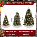 NIBESSER Ivory Knit Christmas Tree Skirt 48" for Christmas Decorations - Yarn Thick Rustic Cable Knit White Tree Skirt Mat for Home Party Holiday Ornaments - Image 4