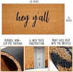 Hey Y'all Door Mat 48x24 Inch, Large Welcome Mat, Southern Coir Doormat - Image 2