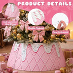 Metal Christmas Tree Collar 24 Inch Pink Christmas Tree Stand Base Cover - Image 6