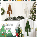 3 Pcs Large Macrame Christmas Tree Decor, Beige, Brown and Army Green - Image 4