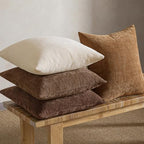 MIULEE Pack of 4 Fall Decorative Throw Pillow Covers Chocolate Brown 20x20 Inch Chenille Textured Throw Pillows Boho Farmhouse Rustic Cushion Covers Vintage Home Decor for Couch Sofa Bed Living Room - Image 2