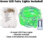 Vela Lanterns Decorative Indoor Fairy Light Candle Holder, Green, M, 12-PK - Image 5