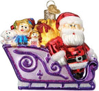 Old World Christmas Santa and Friends (Rudolph the Red-Nosed Reindeer) Glass Blown Ornament for Christmas Tree, Handcrafted Holiday Decoration, Rudolph Collection by OldWorldChristmas