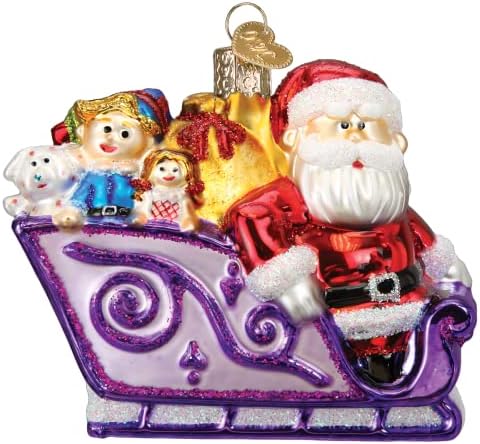 Old World Christmas Santa and Friends (Rudolph the Red-Nosed Reindeer) Glass Blown Ornament for Christmas Tree, Handcrafted Holiday Decoration, Rudolph Collection by OldWorldChristmas