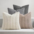 MIULEE Faux Fur Plush Decorative Throw Pillow Covers 18x18, Grey Taupe by MIULEE