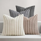 MIULEE Faux Fur Plush Decorative Throw Pillow Covers 18x18, Grey Taupe by MIULEE
