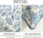 ISAENNE Designer Linen Square Throw Pillow Cover,Set of 2,18"x18"-Ruyi B - Image 4