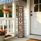 Welcome Sign for Front Door Porch, Bless Our Home Signs 47" - Image 6