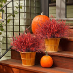 RECUTMS Fake Fall Outdoor Flowers Artificial Lavender Plants,Autumn Decor - Image 4