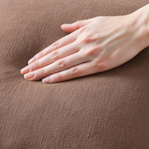 MIULEE Linen Decorative Fall Lumbar Throw Pillow Covers Dark Coffee 12x20 - Image 2