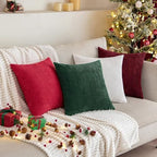 MIULEE Euro Corduroy Throw Pillow Covers Set of 2 24x24 Christmas Red - Image 6