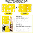 Giegxin 15 Pack 5ft Marigold Garland for Decor, Yellow - Image 2
