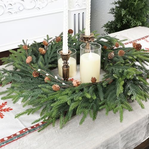Artgar 26 Inch Pine Wreath - Christmas Wreaths for Front Door - Image 5