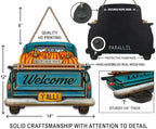 Interchangeable Welcome Sign for Front Door Blue Farmhouse Truck Decor Hanging Sign with 11 Interchangeable Seasonal and Holiday Decor Signs 12x14 in. (Blue Farmhouse Truck) - Image 2