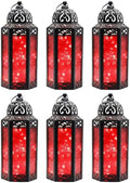 Vela Lanterns Decorative Indoor Red Fairy Light Candle Holder, M, 6-Pack by VelaCandleLanterns