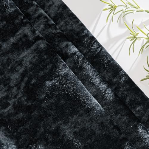 MIULEE Velvet Euro Sham Throw Pillow Covers Black 24x24 inch Set of 2 - Image 5