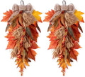 Shihanee 2 Pack 22 in Fall Teardrop Swags Autumn Sorghum Front Door Decor by Shihanee