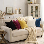decorUhome Soft Chenille Throw Pillow Covers 22x22 Set of 2 Black - Image 6