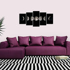 sechars Moon Phases Canvas Wall Art Decor Black and White Lunar Moon Pictures Paintings for Home Office Decorations Framed Ready to Hang - Image 4