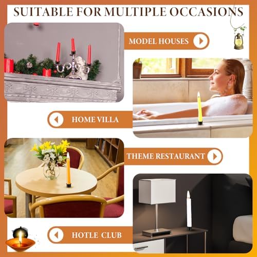 Sliner 100 Pack 0.87'' Black Metal Candle Holders with Round Flat Base - Image 6