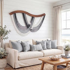 Neutral Grey Macrame Wall Hanging Dip Dyed Yarn Wall Art, Modern Boho Decor - Image 4