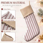 Skylety 4 Pack Christmas Stockings 20 Inch Red Stripe Christmas Stockings - Image 3
