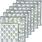 Hand Block Print Cloth Napkins Dining Table Napkin Set of 6 – 20 x 20 Inch for Farmhouse Decor Thanksgiving, Christmas, Easter, Party, Wedding, Printed Washable Reusable Cotton Dinner Napkins - Image 4