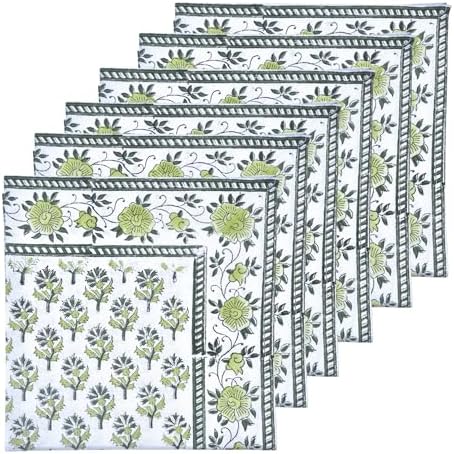 Hand Block Print Cloth Napkins Dining Table Napkin Set of 6 – 20 x 20 Inch for Farmhouse Decor Thanksgiving, Christmas, Easter, Party, Wedding, Printed Washable Reusable Cotton Dinner Napkins - Image 4