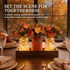 Fall Mason Jar Table Centerpieces with LED Fairy Lights, Fall Decor - Image 4