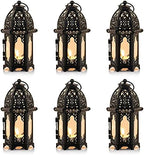 NUPTIO 6 Pcs Hanging Candle Holder Lantern Centerpiece Table/Hanging Glass Hexagon Moroccan Candle Lantern Holders, Black by Nuptio