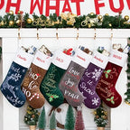 GEX Christmas Stockings Personalized 6 Pack Custom Name for Family with Names 22" Large Quilted Lining Embroidery Luxury Velvet Decor Ornament for Fireplace Xmas Season (Set of 6) - Image 3