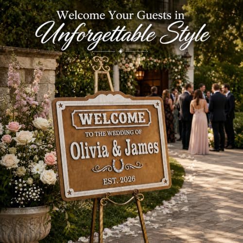 Personalized Western Romance Wedding Welcome Sign - Custom 3D Wood Engagement & Ceremony Entrance Sign for Country Ranch, Barn or Rustic Venue - Choose Your Size - Image 2
