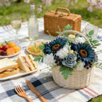 Idyllic Blue Artificial Flower Box, Wedding Table Centerpiece, Party Decoration Floral Arrangement in Box, Ready-to-Use Home Decor - Image 5
