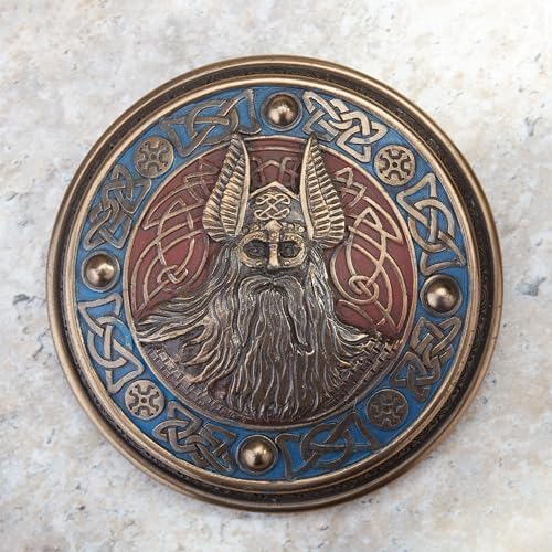 Veronese Norse God Odin Viking Round Stash Box Cold Cast Resin Bronze Finish Sculpture - Image 2