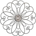 YiLifebes Metal Flower Wall Decor, 18”x18” Metal Floral Scroll Wall Art, Iron Wall Decoration Sculpture for Living Room Bedroom Bathroom Outdoor Garden, (Flower A) by YiLifebes-EasytoLife