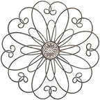YiLifebes Metal Flower Wall Decor, 18”x18” Metal Floral Scroll Wall Art, Iron Wall Decoration Sculpture for Living Room Bedroom Bathroom Outdoor Garden, (Flower A) by YiLifebes-EasytoLife