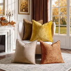 a moment Throw Pillow Covers 22X22 Inch 4 Packs,Soft Velvet Decorative Pillow Cases with 3D Ice Flower,Texture Modern Accent Cushion Covers for Sofa Couch Home Decor Maple Dusk - Image 7